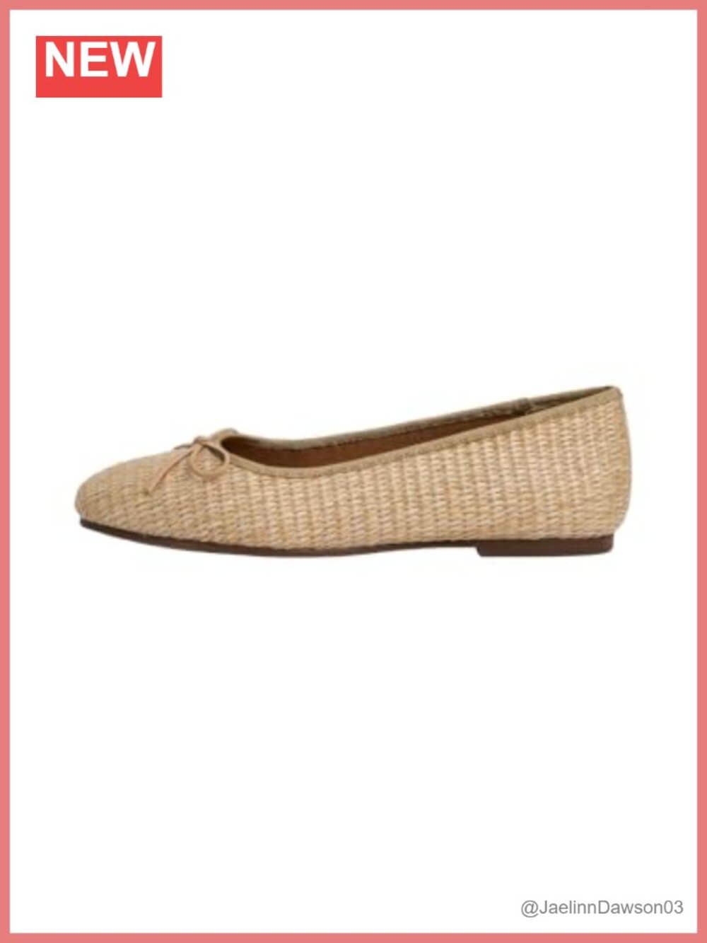 Ballet Flat Slip-On Bow Detail Raffia Leather Women's Shoes